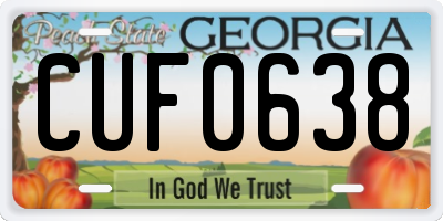 GA license plate CUF0638