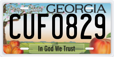 GA license plate CUF0829
