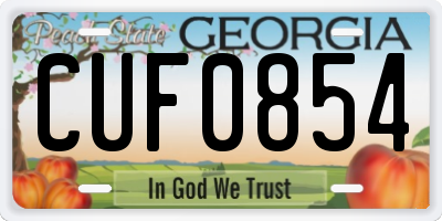 GA license plate CUF0854