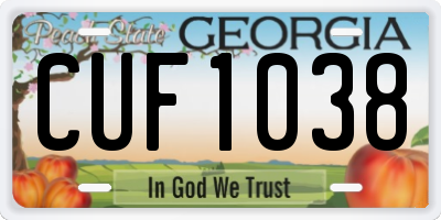 GA license plate CUF1038