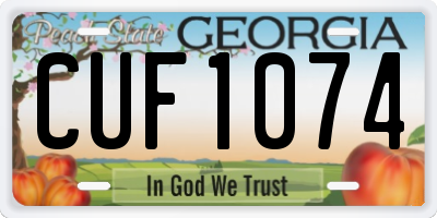 GA license plate CUF1074