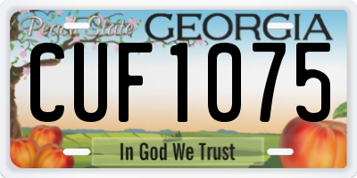 GA license plate CUF1075