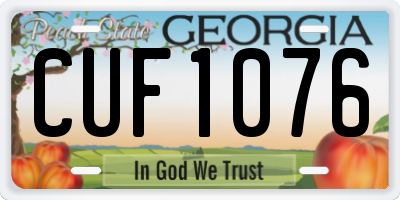 GA license plate CUF1076