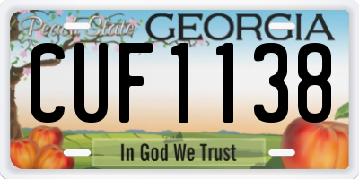 GA license plate CUF1138