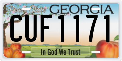 GA license plate CUF1171
