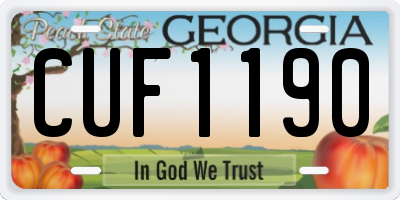 GA license plate CUF1190