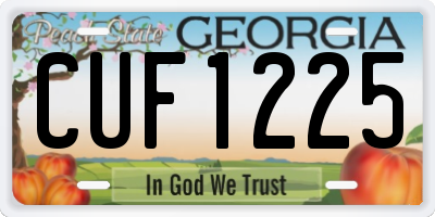 GA license plate CUF1225