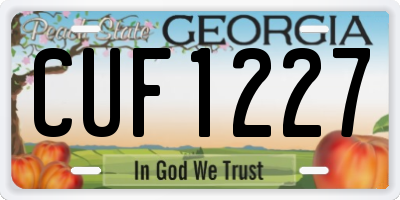 GA license plate CUF1227