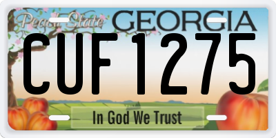 GA license plate CUF1275