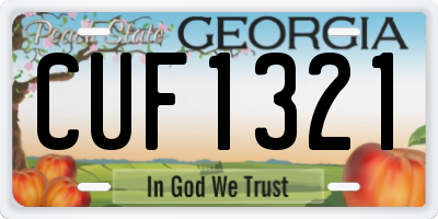 GA license plate CUF1321