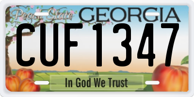 GA license plate CUF1347