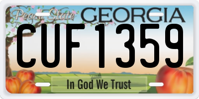 GA license plate CUF1359