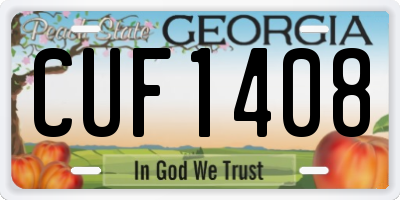 GA license plate CUF1408