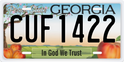GA license plate CUF1422