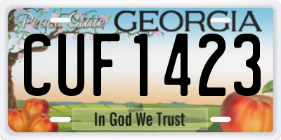 GA license plate CUF1423