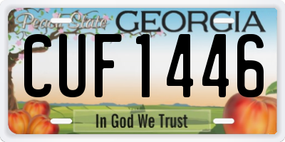GA license plate CUF1446