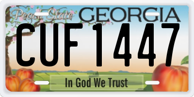 GA license plate CUF1447