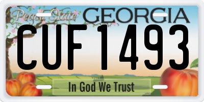 GA license plate CUF1493