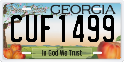 GA license plate CUF1499