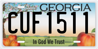GA license plate CUF1511