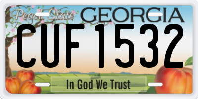 GA license plate CUF1532