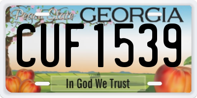 GA license plate CUF1539