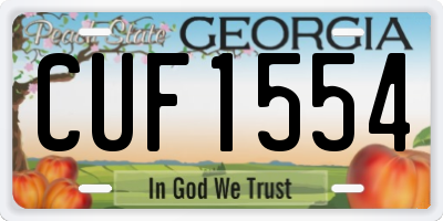 GA license plate CUF1554