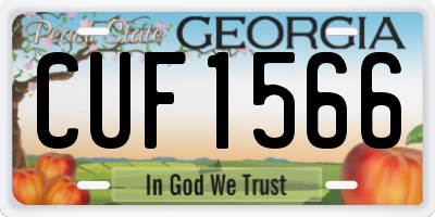 GA license plate CUF1566