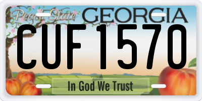 GA license plate CUF1570