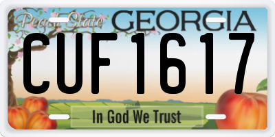 GA license plate CUF1617