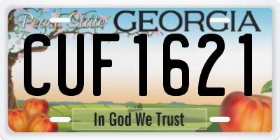 GA license plate CUF1621