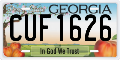 GA license plate CUF1626