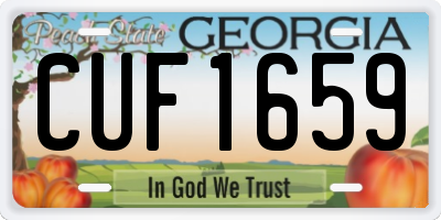 GA license plate CUF1659