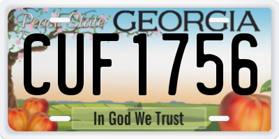 GA license plate CUF1756