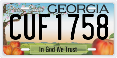 GA license plate CUF1758