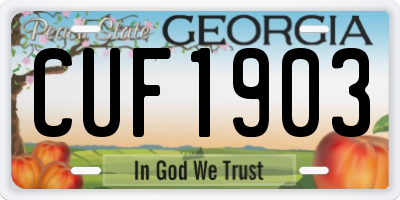 GA license plate CUF1903