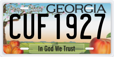 GA license plate CUF1927