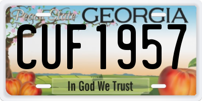 GA license plate CUF1957