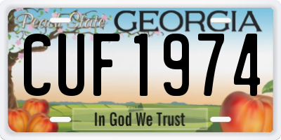GA license plate CUF1974