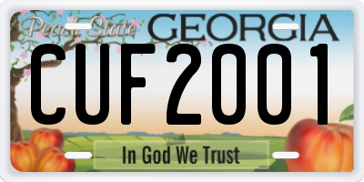 GA license plate CUF2001