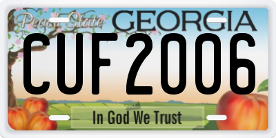 GA license plate CUF2006