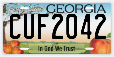 GA license plate CUF2042