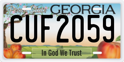 GA license plate CUF2059