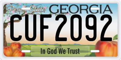 GA license plate CUF2092