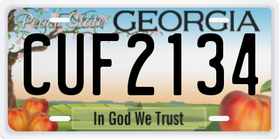 GA license plate CUF2134