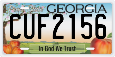 GA license plate CUF2156