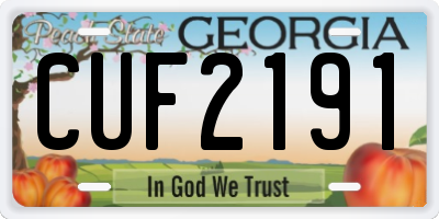 GA license plate CUF2191