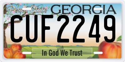 GA license plate CUF2249