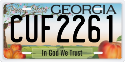 GA license plate CUF2261