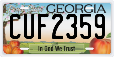 GA license plate CUF2359